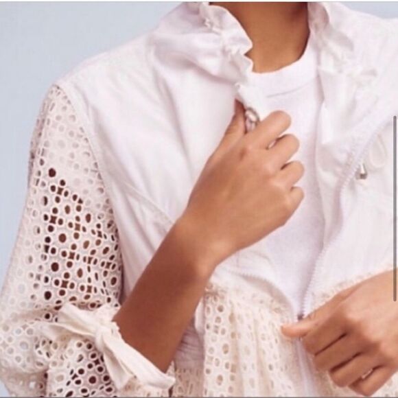 Anthropologie Hei Hei Eyelet Swing Windbreaker Jacket Medium Petite NEW - Picture 7 of 13